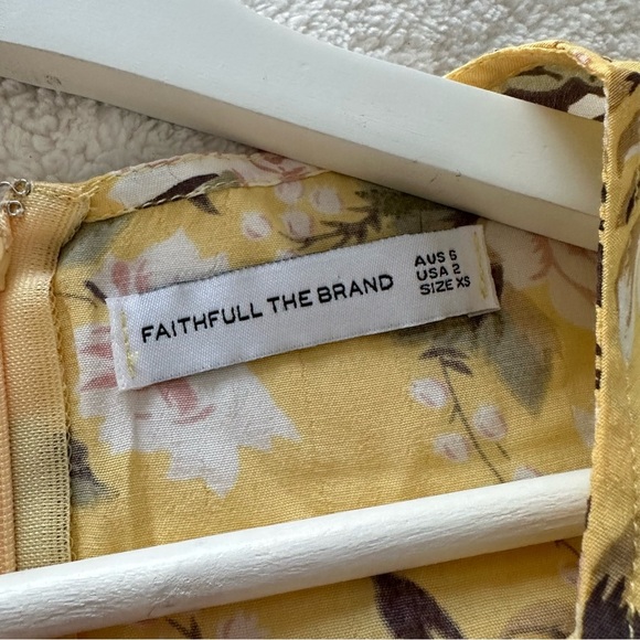 NEW Faithfull The Brand Jeanette Dress Yellow Floral XS - Picture 8 of 12